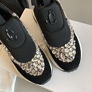 Jimmy Choo Ballet Black Mix Neoprene and Leather Sneaker - 2