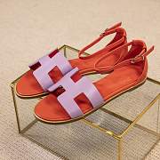 Hermes Santorini orange purple sandal  - 1