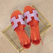 Hermes Santorini orange purple sandal  - 5