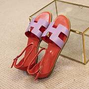 Hermes Santorini orange purple sandal  - 6