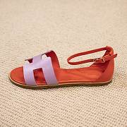 Hermes Santorini orange purple sandal  - 4