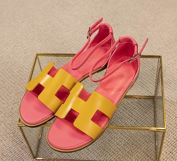 Hermes Santorini pink yellow sandal