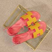 Hermes Santorini pink yellow sandal - 4