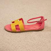 Hermes Santorini pink yellow sandal - 5