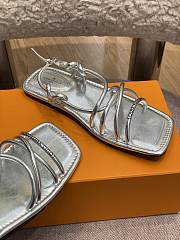 LV Nova Flat Silver Sandal - 5