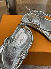 LV Nova Flat Silver Sandal - 4