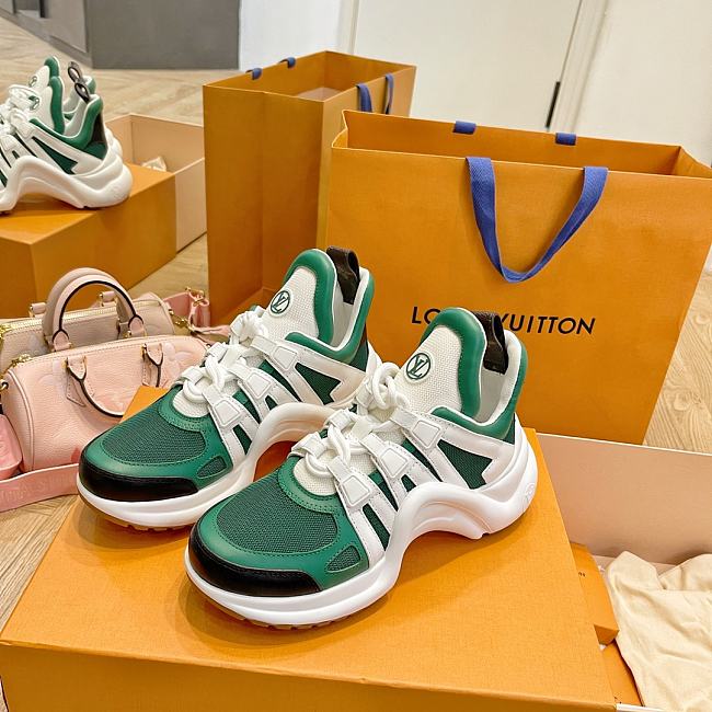 Louis Vuitton Archlight Trainer White And Green - 1