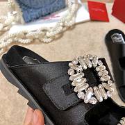 Roger Vivier Slidy Viv' Strass Buckle Mules in Leather - 5