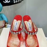 Jimmy Choo Clear Plexi Mules with Multicoloured Crystal Strap - 04 - 2