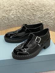 Prada Brushed-leather Mary Jane T-strap shoes - 01 - 1