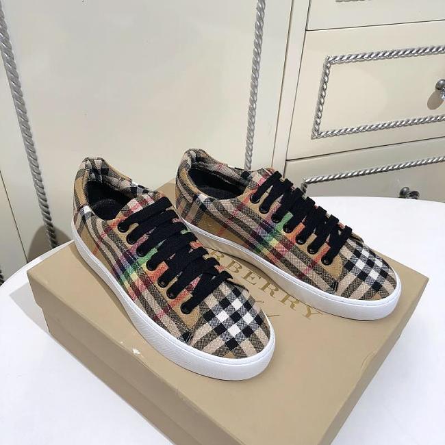 Burberry Logo Print Vintage Check Cotton Sneakers 14 - 1