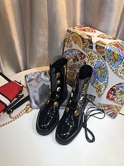 Dolce & Gabbana Leather Biker Boots With Applique - 1