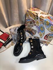 Dolce & Gabbana Leather Biker Boots With Applique - 4