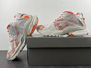 Balenciaga Runner Trainers In Neon Orange And Off-White Mesh And Nylon 677403W3RBM9770 - 5