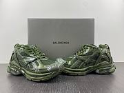 Balenciaga Runner Trainers in dark green mesh and nylon 677403W3RB13031 - 2