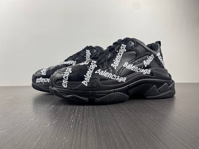 Balenciaga Triple S Sneaker 'Allover Logo Black' 536737-W2FA1-1090 - 1