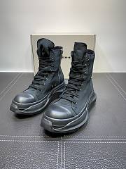 Rick Owens Black Hi Top Sneak­ers Boots - 1