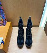 Louis Vuitton Laureate Desert Black Croc Leather Monogram Boots - 1