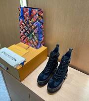 Louis Vuitton Laureate Desert Black Croc Leather Monogram Boots - 6