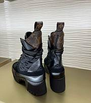 Louis Vuitton Laureate Desert Black Croc Leather Monogram Boots - 4