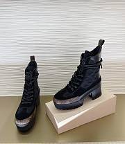 Louis Vuitton Laureate Desert Black Croc Leather Monogram Boots - 2