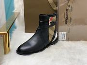 Burberry House Check and Leather Ankle Boots - 3