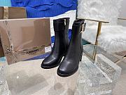Burberry Monogram Motif Leather Block-heel Boots  - 1