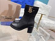 Burberry Monogram Motif Leather Block-heel Boots  - 6