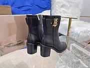 Burberry Monogram Motif Leather Block-heel Boots  - 4