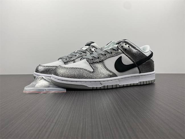 Nike Dunk Low Features Silver Cracked DO5882-001 - 1