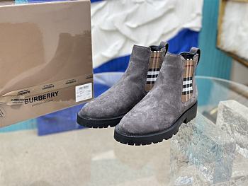 Burberry Vintage Check Detail Suede Chelsea Boots 03