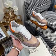 Alexander McQueen Runner brown panelled satin sneakers - 3