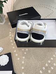 Chanel Fabric & Laminated White, Gold & Silver Sneaker G39792 Y56368 K5450 - 2