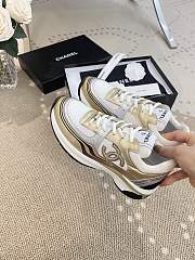 Chanel Fabric & Laminated White, Gold & Silver Sneaker G39792 Y56368 K5450 - 4