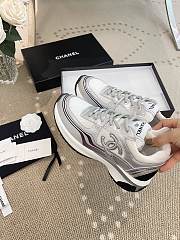 Chanel Fabric & Laminated White & Silver Sneaker G39792 Y56368 K5451 - 5