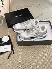 Chanel Fabric & Laminated White & Silver Sneaker G39792 Y56368 K5451 - 6