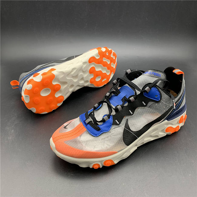 Nike React Element 87 Thunder Blue/Total Orange AQ1090-004  - 1