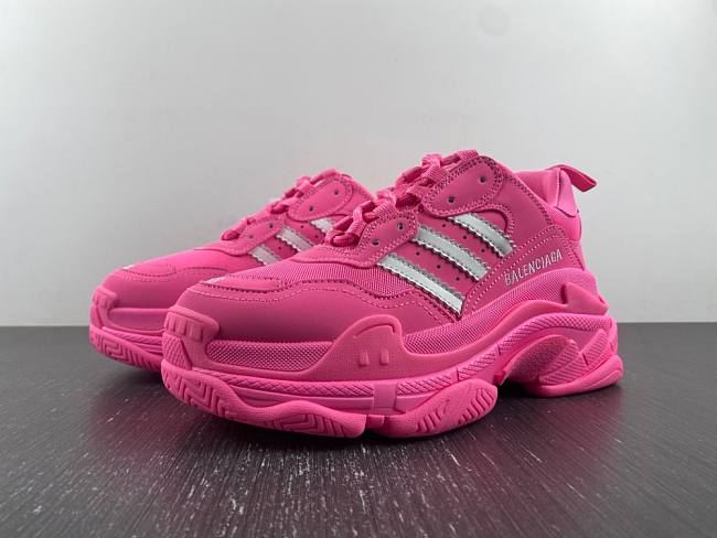 Balenciaga Triple S x Adidas Trainers In Neon Pink - 1