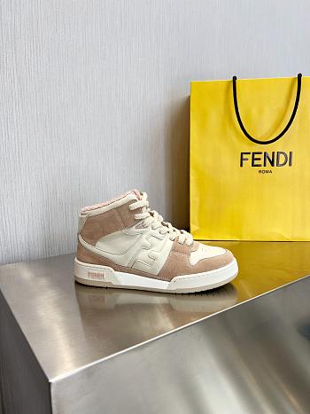 Fendi Match Light Pink Leather High-Tops Sneaker