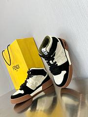 Fendi Match White And Black Leather High-Tops - 4
