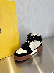 Fendi Match White And Black Leather High-Tops - 3