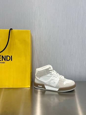 Fendi Match White Leather High-Tops Sneaker