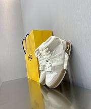 Fendi Match White Leather High-Tops Sneaker - 5