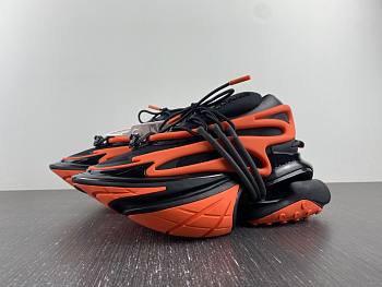 Balmain Neoprene And Leather Unicorn Low-Top Orange Sneakers