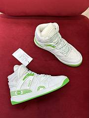 	 Gucci Basket High Top Green And White Sneaker - 6