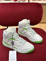 	 Gucci Basket High Top Green And White Sneaker - 5