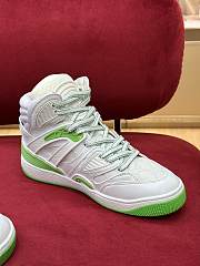 	 Gucci Basket High Top Green And White Sneaker - 3