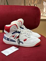 Gucci Basket High Top Blue And Red Sneaker - 1