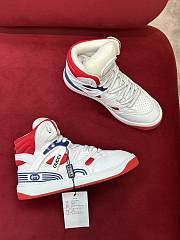 Gucci Basket High Top Blue And Red Sneaker - 4