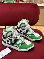 	 Gucci Basket High Top Green And Black Sneaker - 5